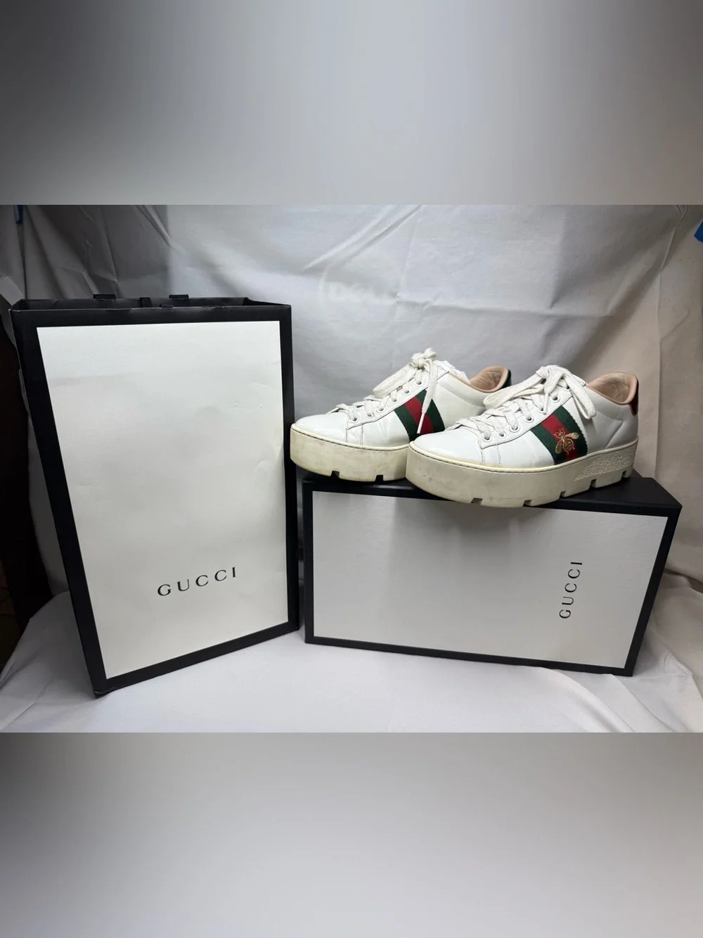 Authentic Gucci Bee Platform Women Sneakers